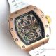 Swiss Grade Richard Mille RM11-03 Flyback Rose Gold Skeleton Watch White Rubber (9)_th.jpg